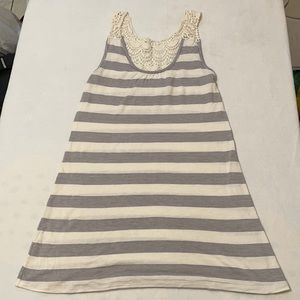 Banana Republic Cream and Blue Striped Sun Dress